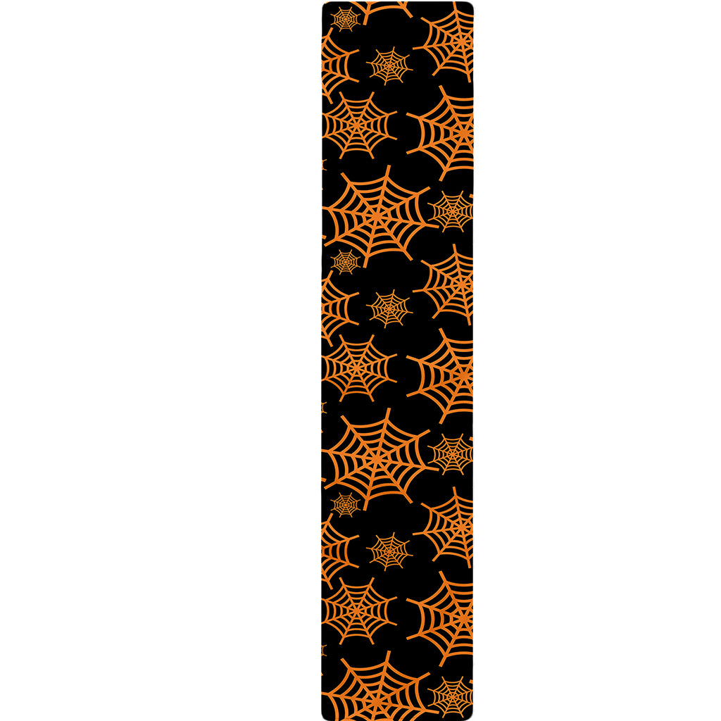 Black And Orange Spider Web Print Table Runner