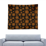 Black And Orange Spider Web Print Tapestry