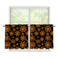 Black And Orange Spider Web Print Tier Curtains