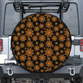 Black And Orange Spider Web Print Tire Cover