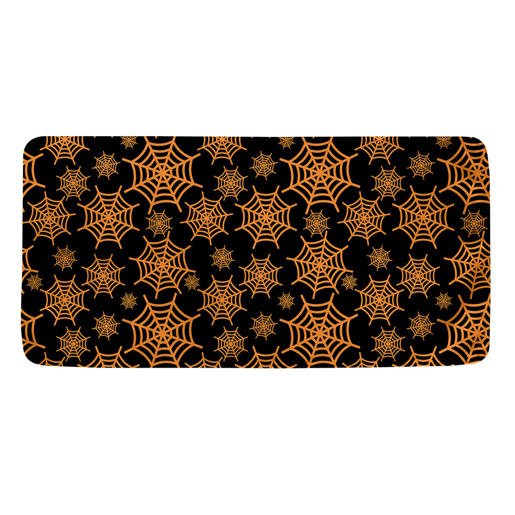 Black And Orange Spider Web Print Towel