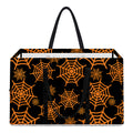 Black And Orange Spider Web Print Utility Tote Bag