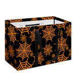 Black And Orange Spider Web Print Utility Tote Bag