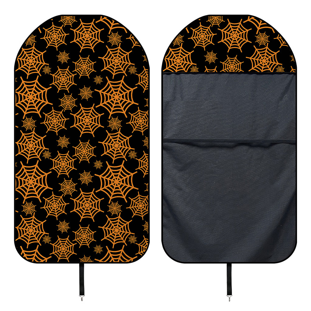 Black And Orange Spider Web Print Waterproof Car Seat Cover