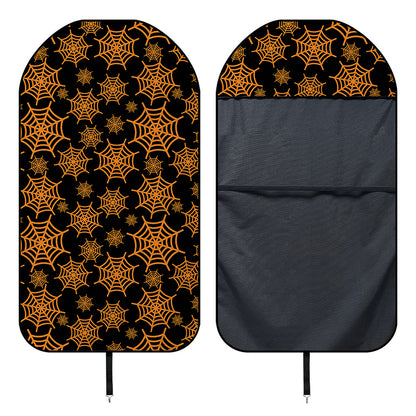 Black And Orange Spider Web Print Waterproof Car Seat Cover