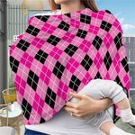 Black And Pink Argyle Pattern Print Baby Seat Cover