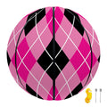 Black And Pink Argyle Pattern Print Basketball