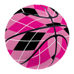 Black And Pink Argyle Pattern Print Basketball