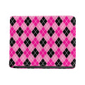 Black And Pink Argyle Pattern Print Bifold Wallet