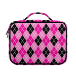 Black And Pink Argyle Pattern Print Briefcase Bible Bag