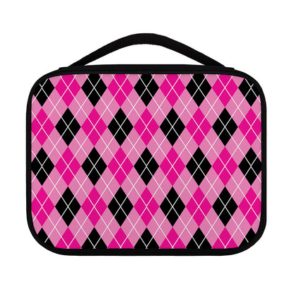 Black And Pink Argyle Pattern Print Classic Bible Case