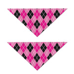Black And Pink Argyle Pattern Print Dog Bandana