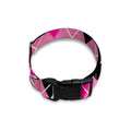 Black And Pink Argyle Pattern Print Dog Collar