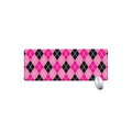 Black And Pink Argyle Pattern Print Extended Mouse Pad