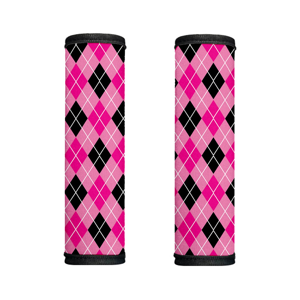 Black And Pink Argyle Pattern Print Handle Covers