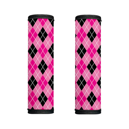 Black And Pink Argyle Pattern Print Handle Covers