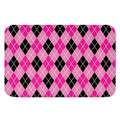 Black And Pink Argyle Pattern Print Indoor Door Mat