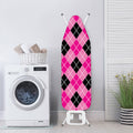 Black And Pink Argyle Pattern Print Ironing Board Cover