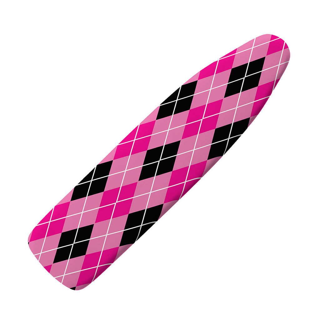 Black And Pink Argyle Pattern Print Ironing Board Cover