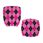 Black And Pink Argyle Pattern Print Office Chair Cover