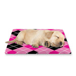 Black And Pink Argyle Pattern Print Pet Cooling Mat Cover