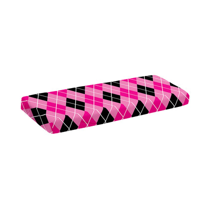 Black And Pink Argyle Pattern Print Piano Keyboard Cover