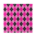 Black And Pink Argyle Pattern Print Silk Bandana