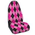 Black And Pink Argyle Pattern Print Waterproof Car Seat Cover