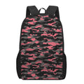 Black And Pink Camouflage Print 17 Inch Backpack
