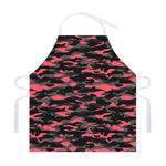 Black And Pink Camouflage Print Adjustable Apron