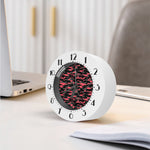 Black And Pink Camouflage Print Alarm Clock
