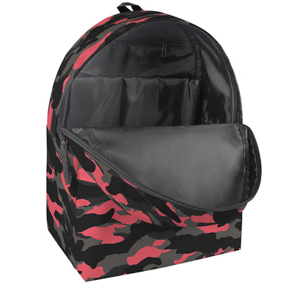 Black And Pink Camouflage Print Backpack