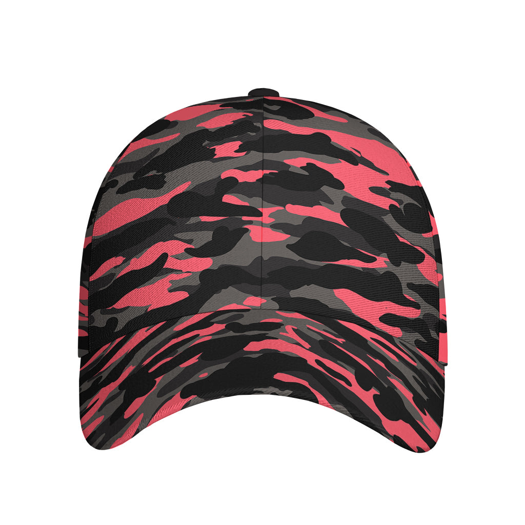 Black And Pink Camouflage Print Baseball Cap