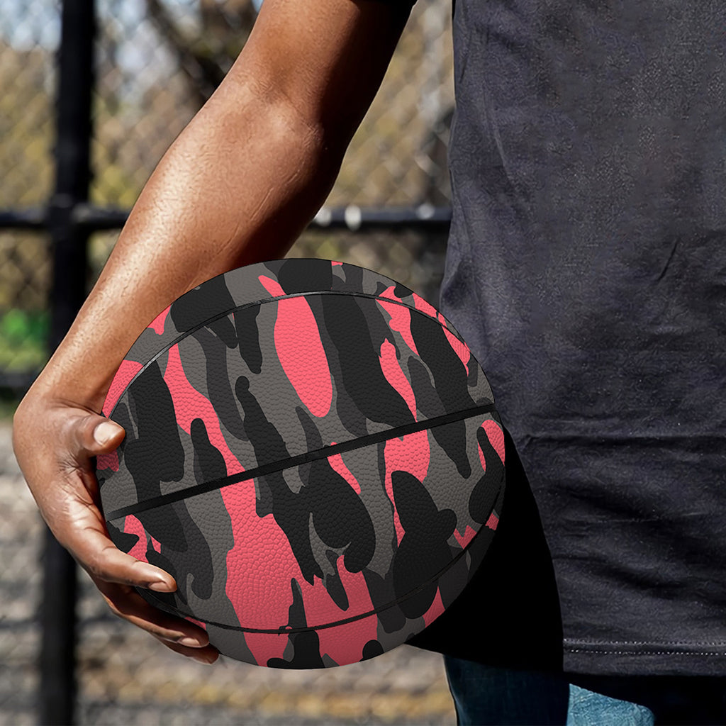 Black And Pink Camouflage Print Basketball