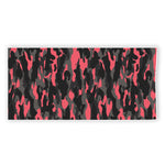 Black And Pink Camouflage Print Beach Towel
