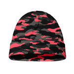Black And Pink Camouflage Print Beanie
