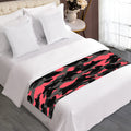 Black And Pink Camouflage Print Bed Runner