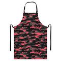 Black And Pink Camouflage Print Bib Apron With Pocket