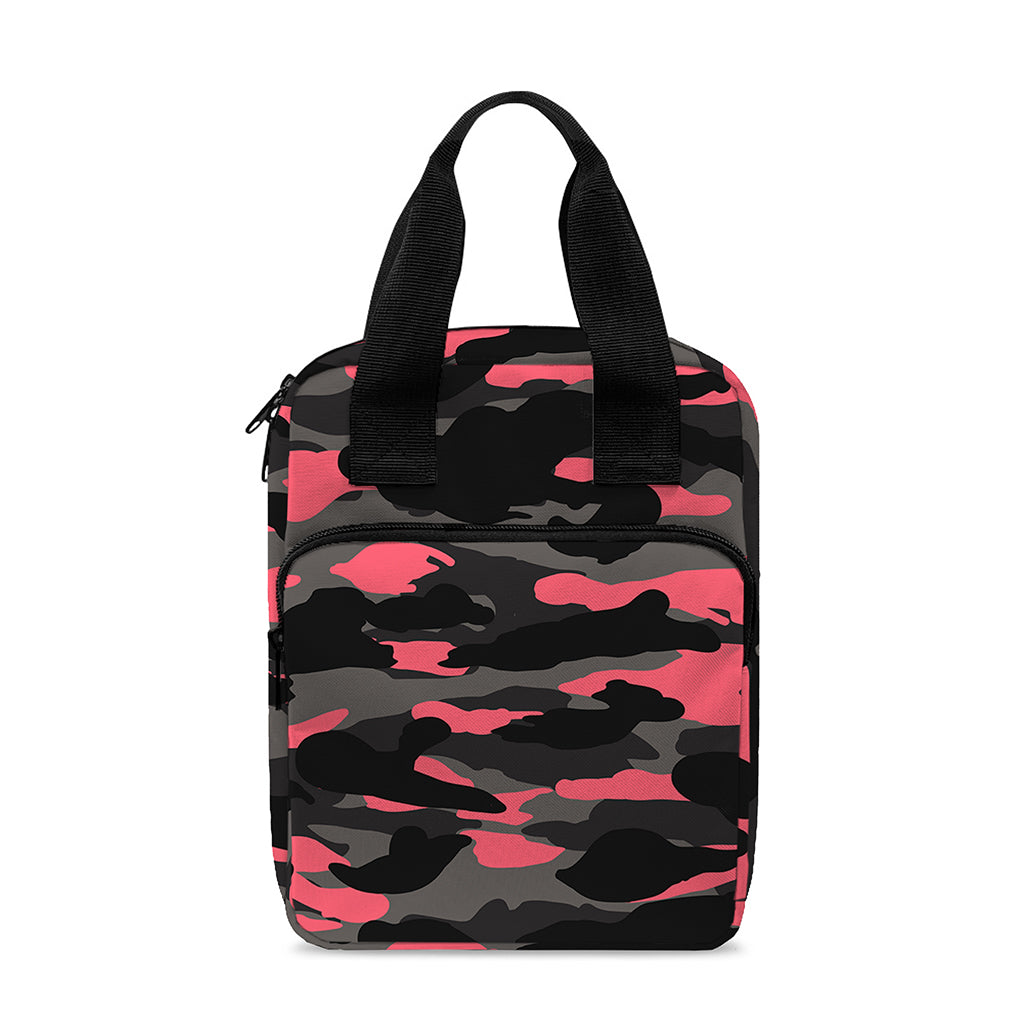 Black And Pink Camouflage Print Bible Tote Bag