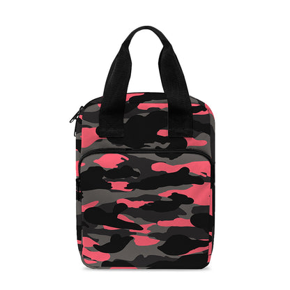 Black And Pink Camouflage Print Bible Tote Bag