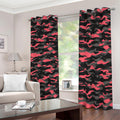 Black And Pink Camouflage Print Dimout Grommet Curtains