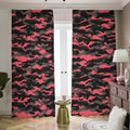 Black And Pink Camouflage Print Dimout Pencil Pleat Curtains