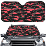 Black And Pink Camouflage Print Car Windshield Sun Shade
