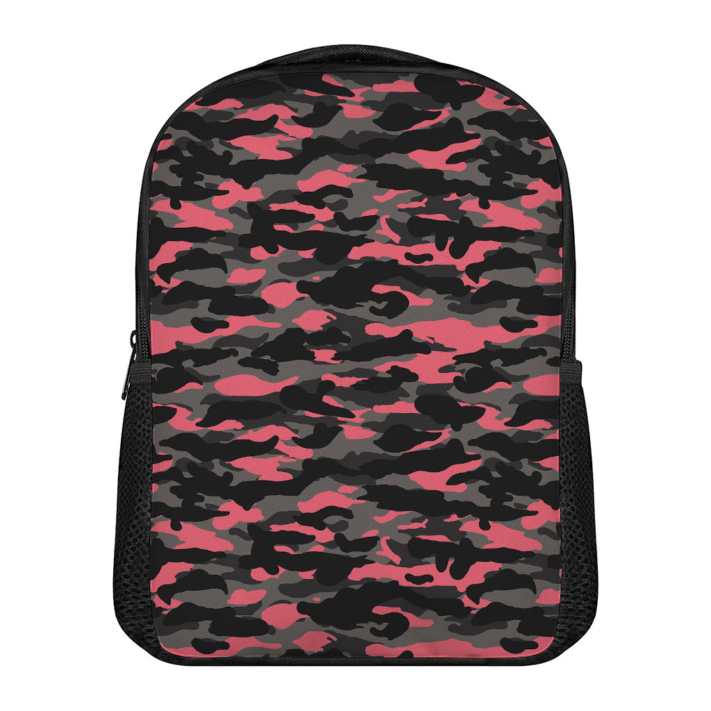 Black And Pink Camouflage Print Casual Backpack