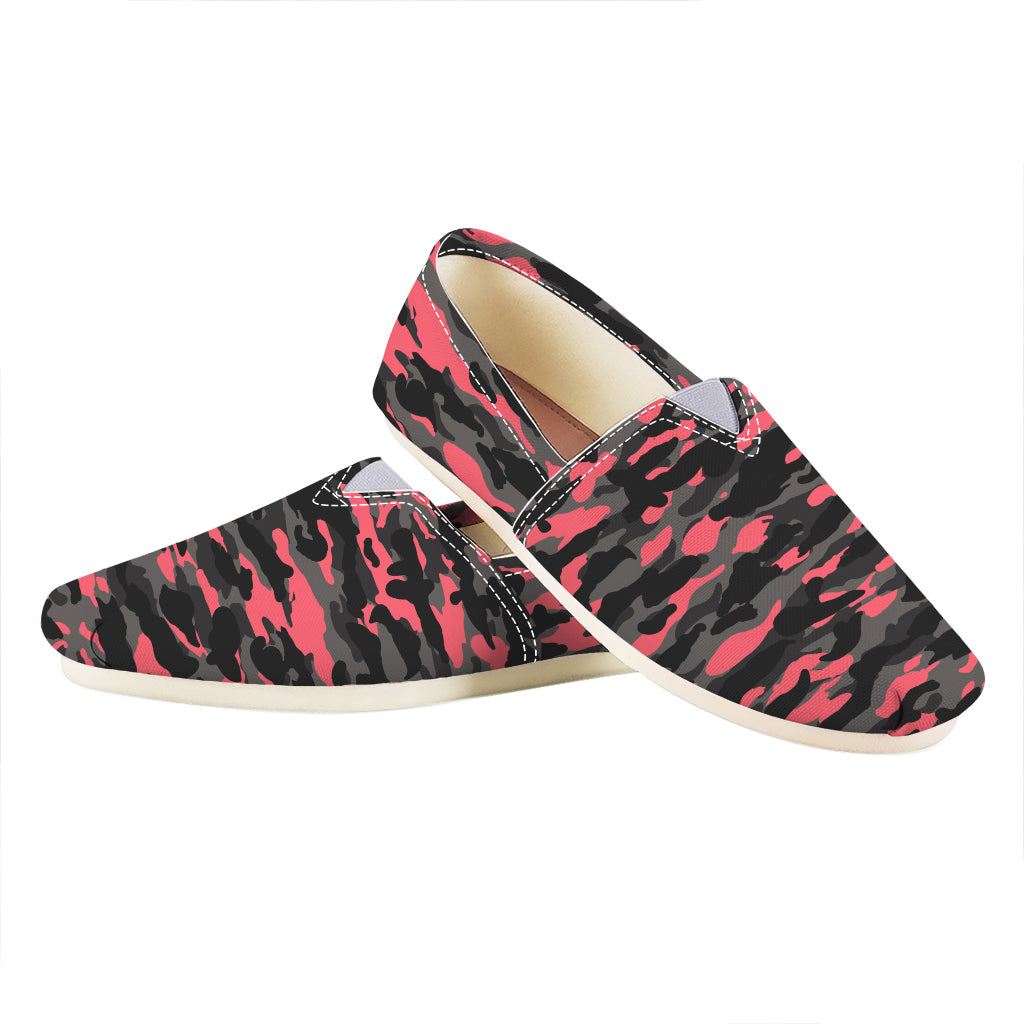 Black And Pink Camouflage Print Casual Shoes