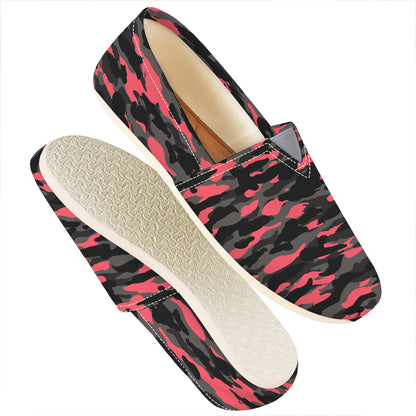 Black And Pink Camouflage Print Casual Shoes