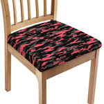 Black And Pink Camouflage Print Chair Cushion Cover