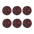 Black And Pink Camouflage Print Coaster Set