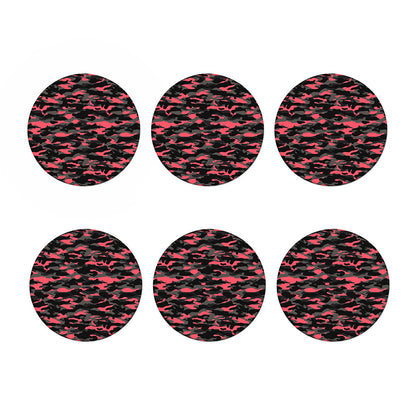 Black And Pink Camouflage Print Coaster Set