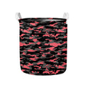 Black And Pink Camouflage Print Collapsible Laundry Basket
